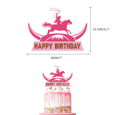 Horse Happy Birthday Toppers Toppers Dječaci Djevojčice Muškarci Utrke konja Dekoracija torti za zabavu Vestern tema Potrepštine za rođendanske zabave Dekoracije