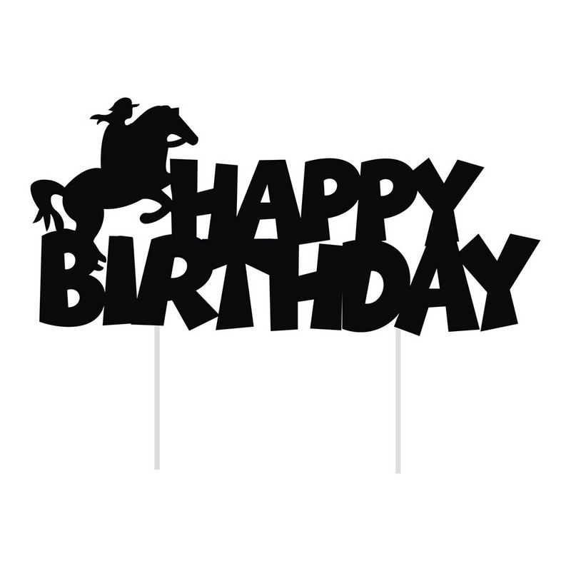 Horse Happy Birthday Toppers Toppers Dječaci Djevojčice Muškarci Utrke konja Dekoracija torti za zabavu Vestern tema Potrepštine za rođendanske zabave Dekoracije