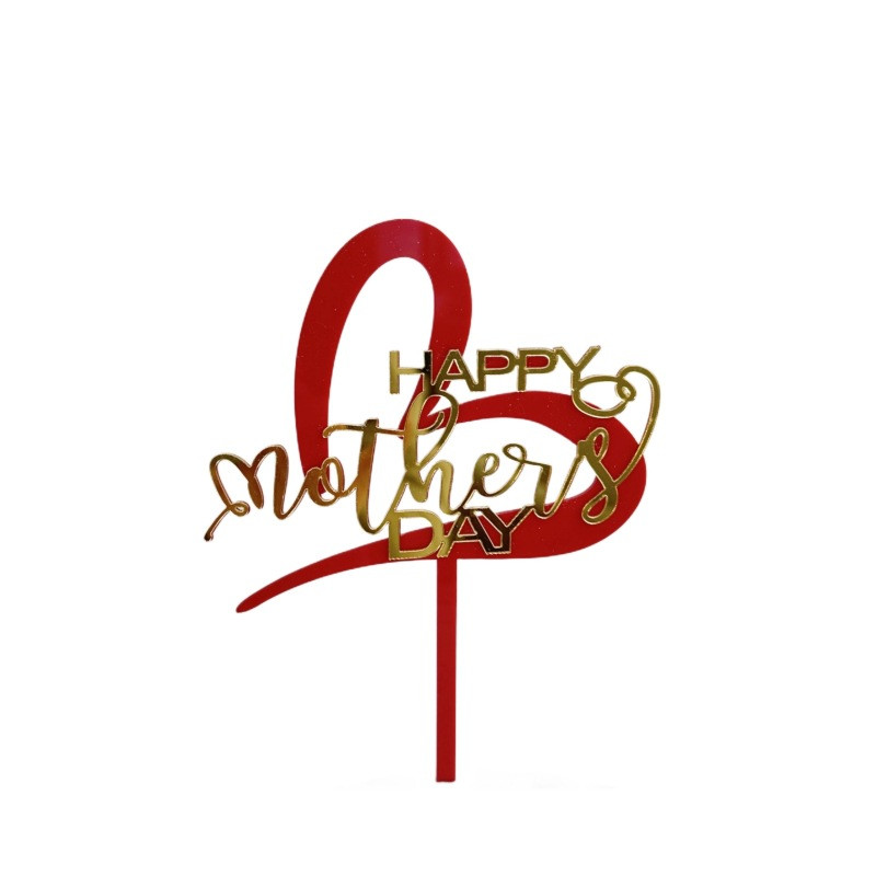 9 stilova Majčin dan rođendanski nadjev za torte Pink Red Heart Love You nadjev za tortu ForMum Dekoracije za torte za zabavu za Majčin dan