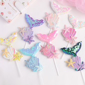 1kom nadjev za tortu sa šljokicama od repa sirene Preljev za kolače za muffine za svadbene potrepštine Ukrasi za dječje rođendane na temu sirene