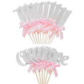 16db Ezüst Rózsaszín 1 Egy Papír Torta Cupcake Festék Első 1. Fiú Lány Születésnapi Díszek Az én vagyok egy éves évfordulóm