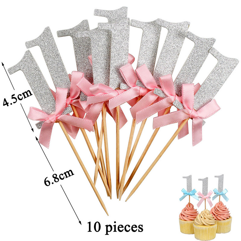 16db Ezüst Rózsaszín 1 Egy Papír Torta Cupcake Festék Első 1. Fiú Lány Születésnapi Díszek Az én vagyok egy éves évfordulóm