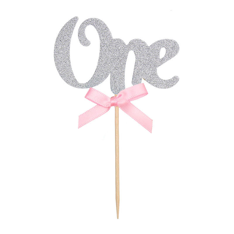 16db Ezüst Rózsaszín 1 Egy Papír Torta Cupcake Festék Első 1. Fiú Lány Születésnapi Díszek Az én vagyok egy éves évfordulóm