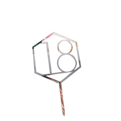 18/21/30/50. akrylová ozdoba na tortu k narodeninám so zlatým číslom, akrylová ozdoba na tortu k výročiu, narodeninovej oslave...