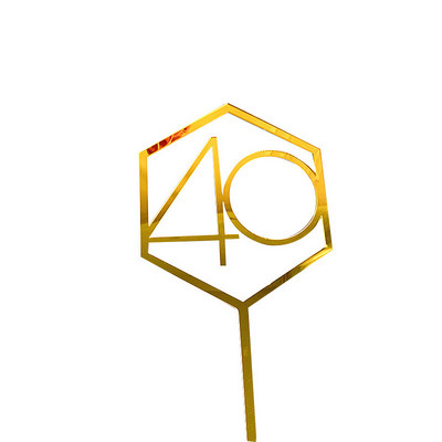 18/21/30/50. akrylová ozdoba na tortu k narodeninám so zlatým číslom, akrylová ozdoba na tortu k výročiu, narodeninovej oslave...