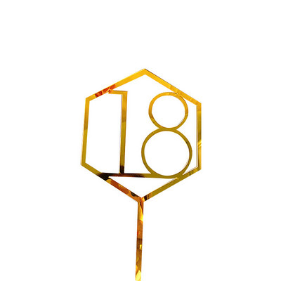 18/21/30/50. akrylová ozdoba na tortu k narodeninám so zlatým číslom, akrylová ozdoba na tortu k výročiu, narodeninovej oslave...