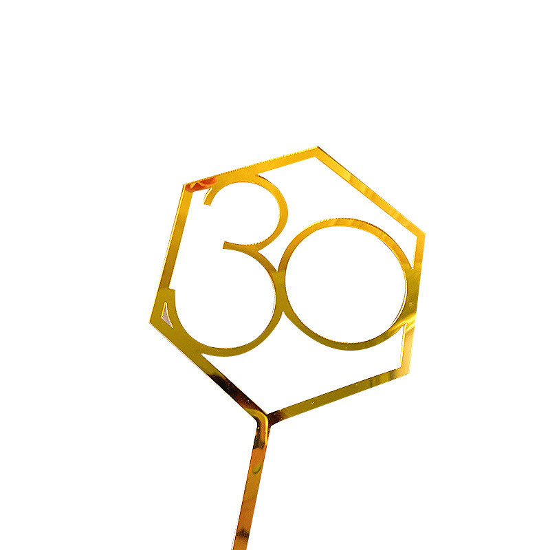 18/21/30/50. akrylová ozdoba na tortu k narodeninám so zlatým číslom, akrylová ozdoba na tortu k výročiu, narodeninovej oslave...
