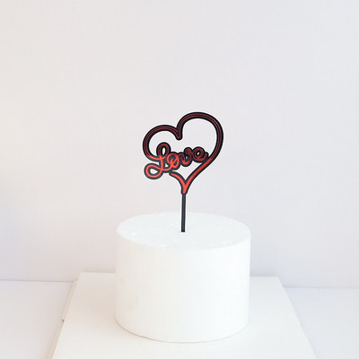 Naujas laimingos Valentino dienos torto dangtelis Auksinis akrilinis raudonas Love You Forever Wedding CupcakeTopper, skirtas vestuvių vakarėliui papuošti