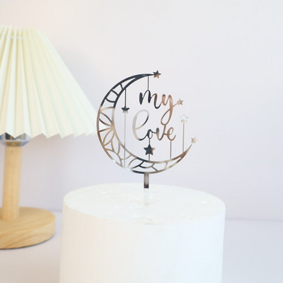 Naujas laimingos Valentino dienos torto dangtelis Auksinis akrilinis raudonas Love You Forever Wedding CupcakeTopper, skirtas vestuvių vakarėliui papuošti