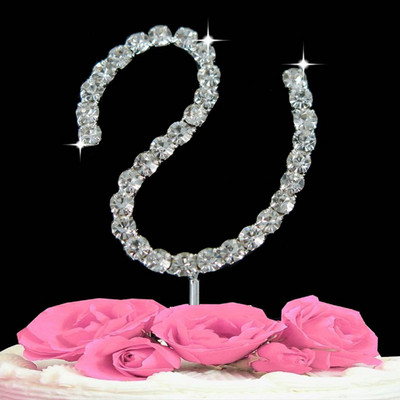 1 ks Svadobná dekorácia Narodeninová párty Torta Topper Písmená Krištáľ Diamante Štras Výročie Svadobná dekorácia Remeslá