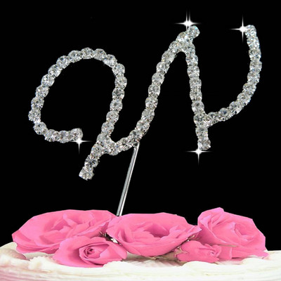 1 ks Svadobná dekorácia Narodeninová párty Torta Topper Písmená Krištáľ Diamante Štras Výročie Svadobná dekorácia Remeslá