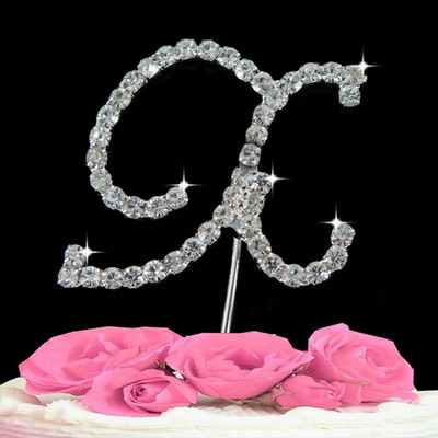 1 ks Svadobná dekorácia Narodeninová párty Torta Topper Písmená Krištáľ Diamante Štras Výročie Svadobná dekorácia Remeslá