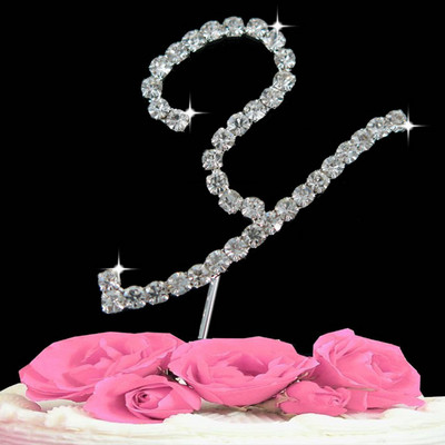 1 ks Svadobná dekorácia Narodeninová párty Torta Topper Písmená Krištáľ Diamante Štras Výročie Svadobná dekorácia Remeslá