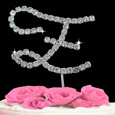 1 ks Svadobná dekorácia Narodeninová párty Torta Topper Písmená Krištáľ Diamante Štras Výročie Svadobná dekorácia Remeslá