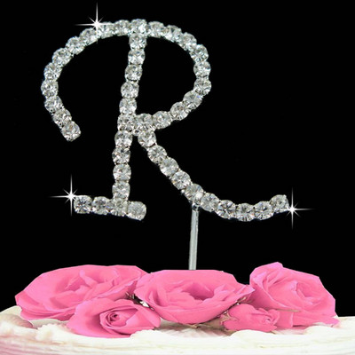 1 ks Svadobná dekorácia Narodeninová párty Torta Topper Písmená Krištáľ Diamante Štras Výročie Svadobná dekorácia Remeslá