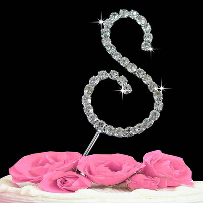 1 ks Svadobná dekorácia Narodeninová párty Torta Topper Písmená Krištáľ Diamante Štras Výročie Svadobná dekorácia Remeslá