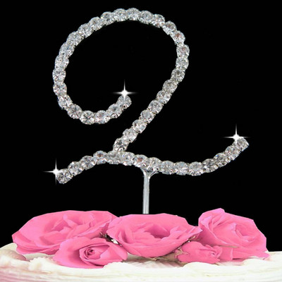1 ks Svadobná dekorácia Narodeninová párty Torta Topper Písmená Krištáľ Diamante Štras Výročie Svadobná dekorácia Remeslá