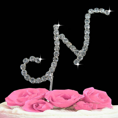 1 ks Svadobná dekorácia Narodeninová párty Torta Topper Písmená Krištáľ Diamante Štras Výročie Svadobná dekorácia Remeslá