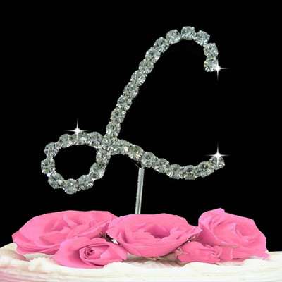 1 ks Svadobná dekorácia Narodeninová párty Torta Topper Písmená Krištáľ Diamante Štras Výročie Svadobná dekorácia Remeslá