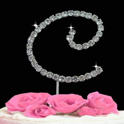 1 ks Svadobná dekorácia Narodeninová párty Torta Topper Písmená Krištáľ Diamante Štras Výročie Svadobná dekorácia Remeslá