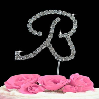 1 ks Svadobná dekorácia Narodeninová párty Torta Topper Písmená Krištáľ Diamante Štras Výročie Svadobná dekorácia Remeslá