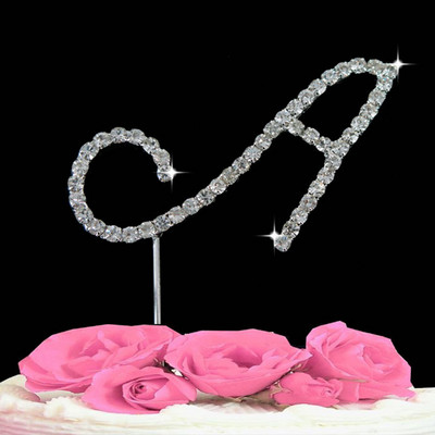 1 ks Svadobná dekorácia Narodeninová párty Torta Topper Písmená Krištáľ Diamante Štras Výročie Svadobná dekorácia Remeslá