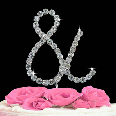 1 ks Svadobná dekorácia Narodeninová párty Torta Topper Písmená Krištáľ Diamante Štras Výročie Svadobná dekorácia Remeslá