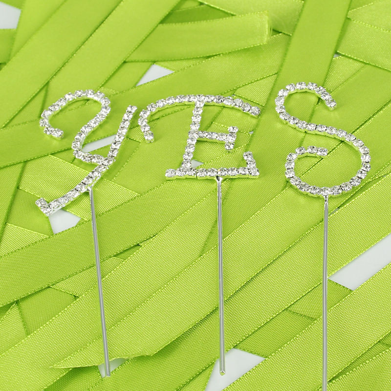 1 ks Svadobná dekorácia Narodeninová párty Torta Topper Písmená Krištáľ Diamante Štras Výročie Svadobná dekorácia Remeslá