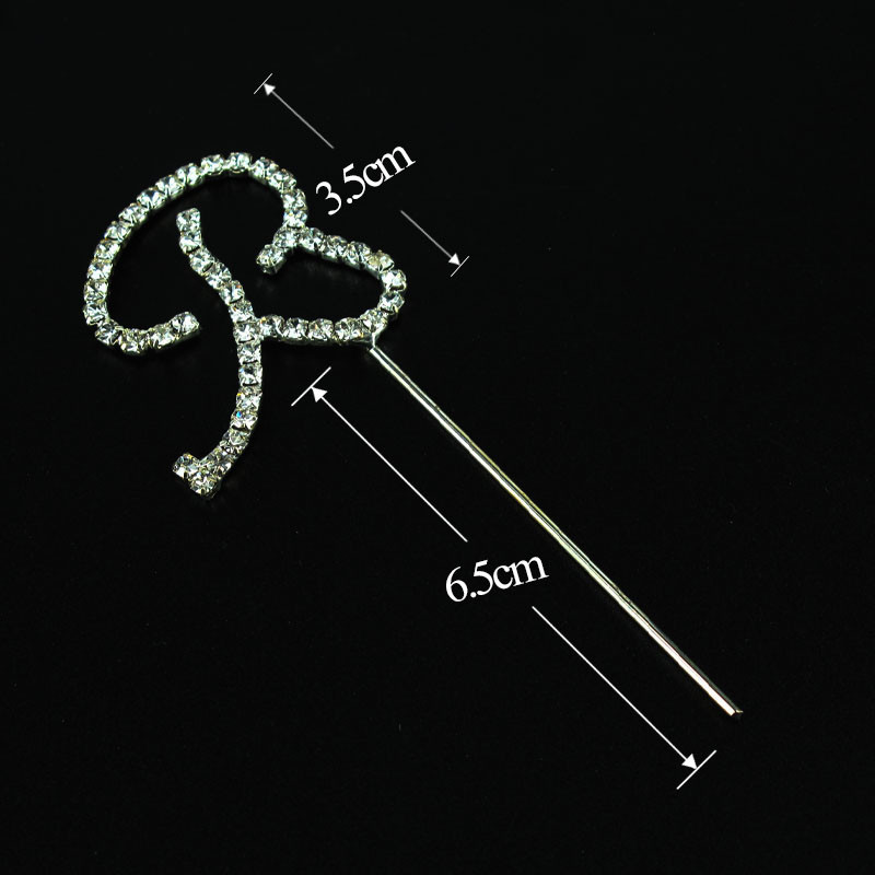 1 ks Svadobná dekorácia Narodeninová párty Torta Topper Písmená Krištáľ Diamante Štras Výročie Svadobná dekorácia Remeslá