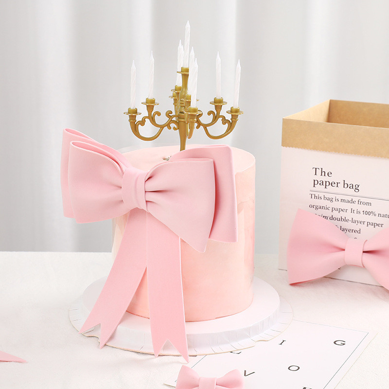 Fashion Big Foam Pink Bow Cake Topper pentru fete La mulți ani Decorare pentru tort de nuntă Prinț Baby Shower Rechizite pentru petrecere Cadouri de dragoste