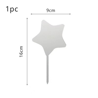 Topper pentru tort cu stele de lună nouă, la mulți ani, auriu, argintiu, pentru tort de nuntă, pentru copii, pentru petrecerea de aniversare, decorațiuni pentru tort pentru Baby Shower