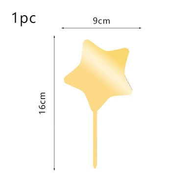 Topper pentru tort cu stele de lună nouă, la mulți ani, auriu, argintiu, pentru tort de nuntă, pentru copii, pentru petrecerea de aniversare, decorațiuni pentru tort pentru Baby Shower