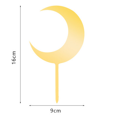 Topper pentru tort cu stele de lună nouă, la mulți ani, auriu, argintiu, pentru tort de nuntă, pentru copii, pentru petrecerea de aniversare, decorațiuni pentru tort pentru Baby Shower