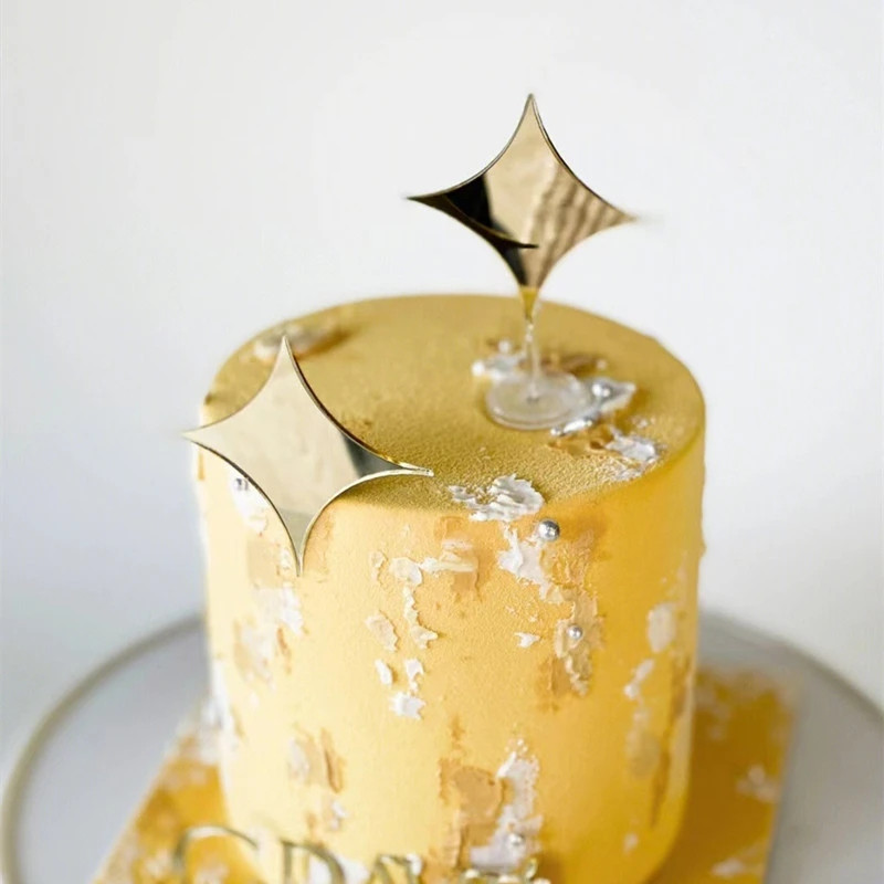 Topper pentru tort cu stele de lună nouă, la mulți ani, auriu, argintiu, pentru tort de nuntă, pentru copii, pentru petrecerea de aniversare, decorațiuni pentru tort pentru Baby Shower