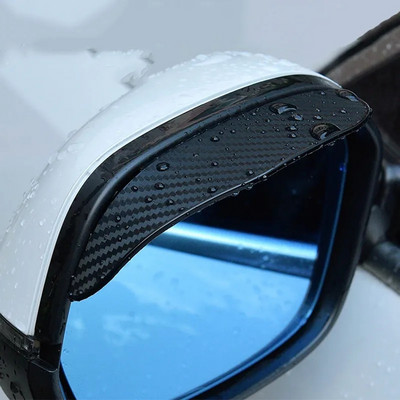 2PCS universāls automašīnas atpakaļskata spogulis lietus uzacis no aizmugures skata lietus necaurlaidīgas lāpstiņas uzlīme automašīnas aizmugures skatam sānu sniega saulessargs lietus aizsargs