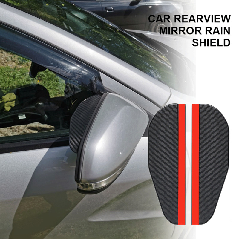 2 части от въглеродни влакна Външен автомобил Странично огледало за обратно виждане Дъждоустойчиво Вежди Козирка Сенник Сноуборд Дъждобран Авточасти