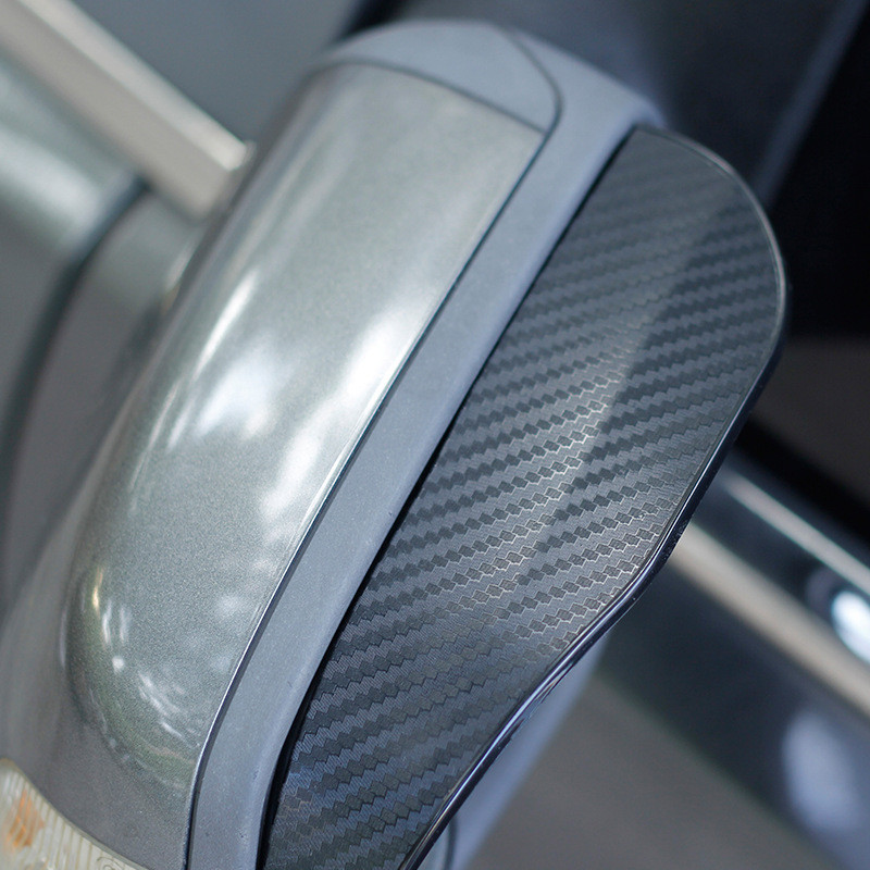 2 tk süsinikkiust tekstuuriga auto tahavaatepeegli vihmakulmu tagurduspeegli vihmakate vihmakate alumiiniumsulamist vihmakate