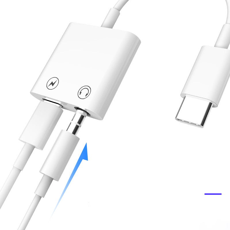 Kebiss 2 u 1 razdjelnik AUX kabel OTG adapter za Samsung Xiaomi Redmi Huawei USB C na tip C dodajte 3,5 mm priključak audio linijski konektor