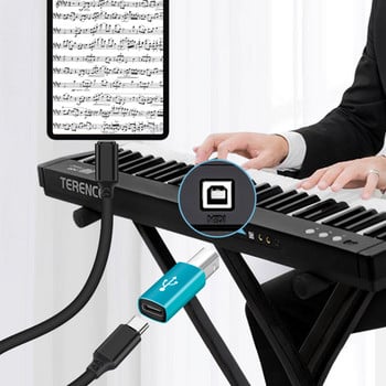 Θηλυκή υποδοχή USB C Type C σε USB B 2.0 MIDI Αρσενικό βύσμα σύνδεσης για εκτυπωτή Ηλεκτρονικό τύμπανο πιάνου
