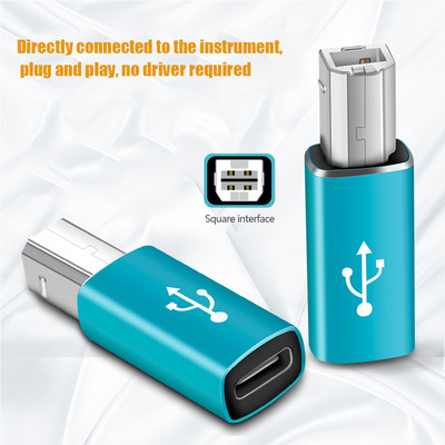 USB C тип C женски контакт към USB B 2.0 MIDI мъжки щепсел Конектор за принтер Пиано Електронен барабан