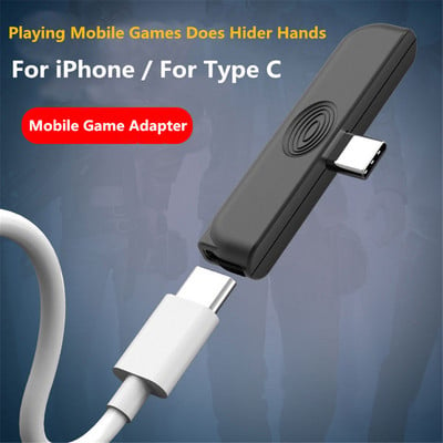 Adaptor tip c Adaptor mâner de încărcare pentru jocuri mobile pentru căști Xiaomi/Apple/Samsung Adaptor extensie în formă de T Convertor audio