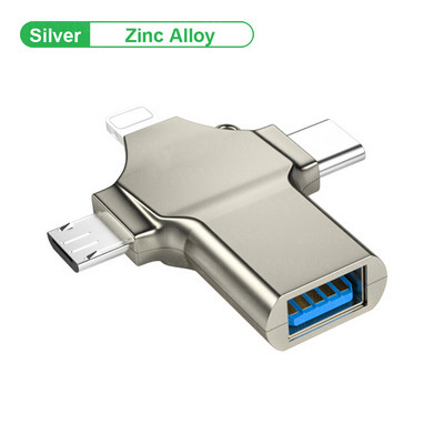 3u1 OTG adapter 10Gbps pretvarač Micro USB/tip C/8-pinski muški na USB 3.0 ženski OTG adapter za iPhone 13 12 Max iPad U disk