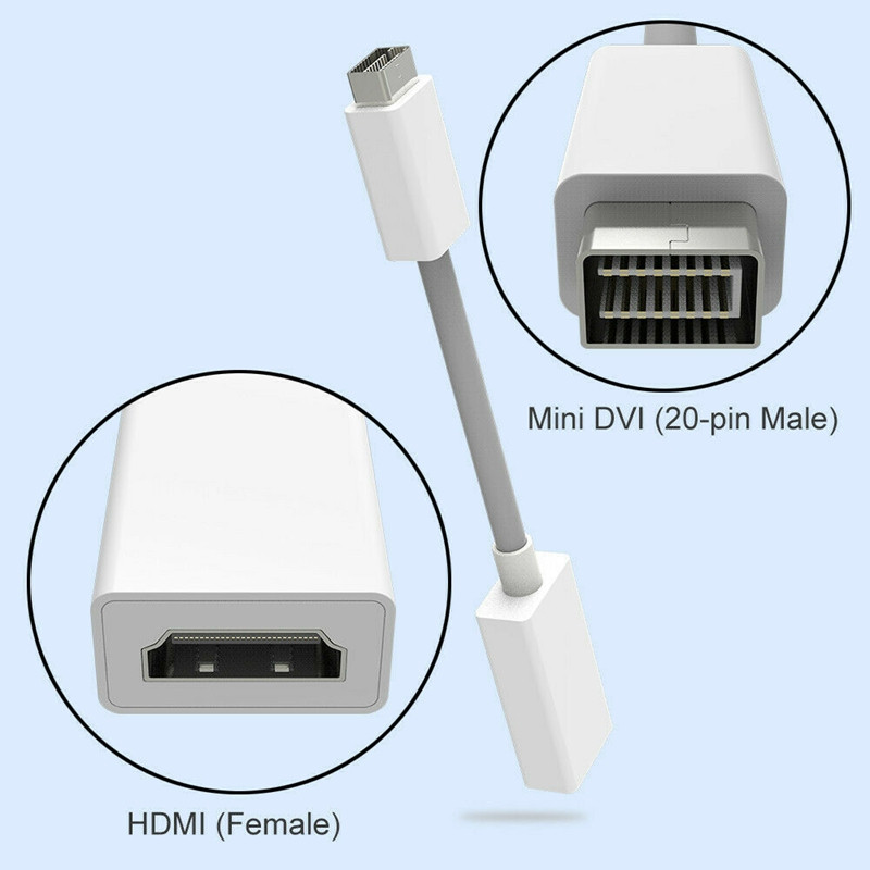 Mini DVI dugasz-HDMI kábel adapter monitor videokonverter 1080P Pro Air IMac-hez