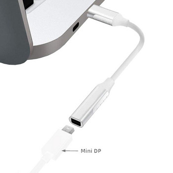 Προσαρμογέας USB-c σε Mini Displayport για Usb 3.1 Type C (Thunderbolt 3) Προσαρμογέας σε Mini Dp Υποστηρίζει κράμα αλουμινίου 4k 1080p