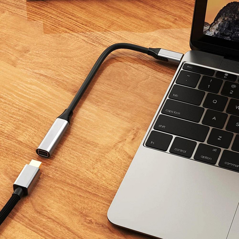 USB-c to Mini Displayport adapter USB 3.1 Type C jaoks (thunderbolt 3) Mini Dp-adapter Toetab 4k 1080p alumiiniumsulamist