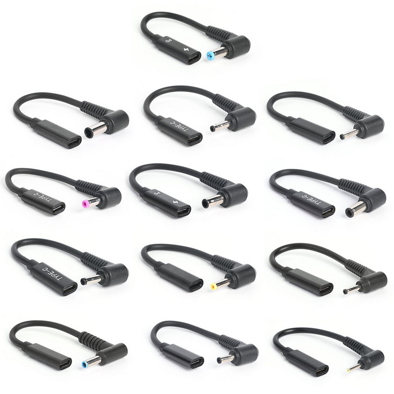 PD Adapter za brzi punjač za prijenosno računalo USB C ženski na DC konektor pod kutom od 90 stupnjeva, produžni pretvarač, adapter, spojnica