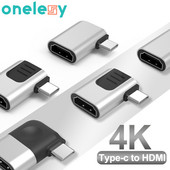 Onelesy 4K Type-C na HDMI-kompatibilni adapter koljenastog dizajna USB Type-C na HDMI-kompatibilni konektor za Macbook adapter za pretvaranje