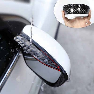 2PCS Automašīnas atpakaļskata spoguļa uzacis lietus vairogs sniega aizsargs, aizsargs pret lietus ABS automašīnu atpakaļskata spogulis lietus uzacis