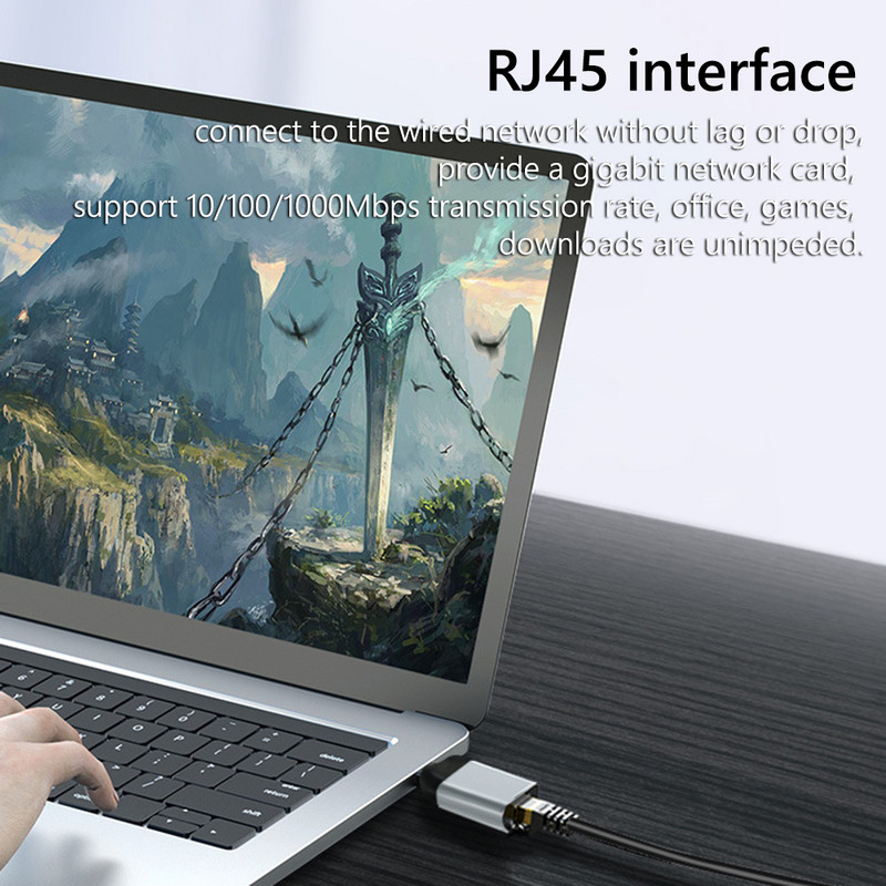 Adapter za prijenosno računalo za mobilni telefon 8K/4K 60Hz Type-C na USB 3.1/DP/Mini DP/VGA/HDMI-kompatibilan/RJ45 HD video konverter