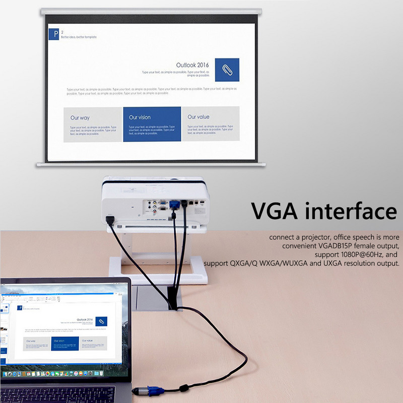 Adapter za prijenosno računalo za mobilni telefon 8K/4K 60Hz Type-C na USB 3.1/DP/Mini DP/VGA/HDMI-kompatibilan/RJ45 HD video konverter